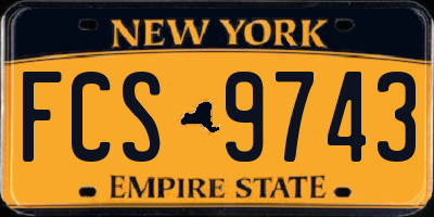 NY license plate FCS9743