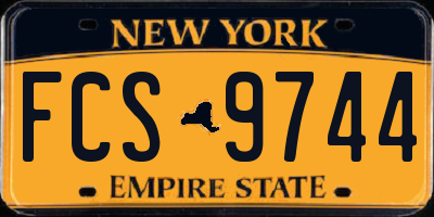 NY license plate FCS9744