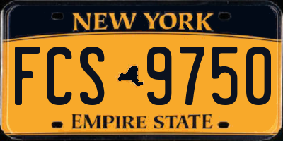 NY license plate FCS9750