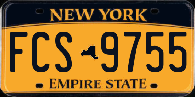 NY license plate FCS9755