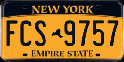 NY license plate FCS9757