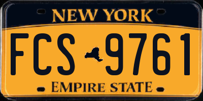 NY license plate FCS9761