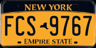 NY license plate FCS9767