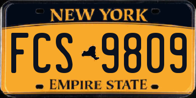 NY license plate FCS9809