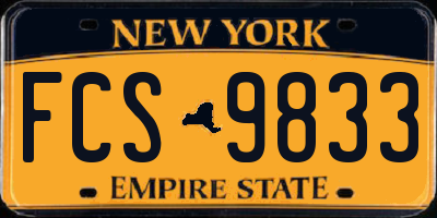 NY license plate FCS9833