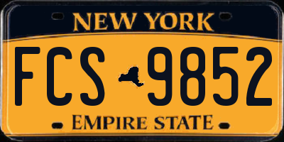 NY license plate FCS9852