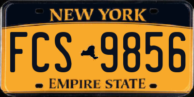 NY license plate FCS9856