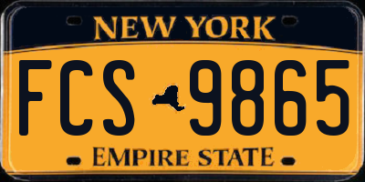 NY license plate FCS9865