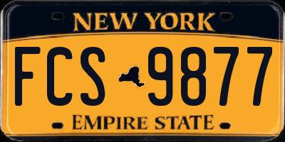 NY license plate FCS9877