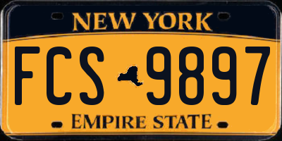 NY license plate FCS9897