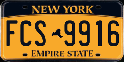 NY license plate FCS9916
