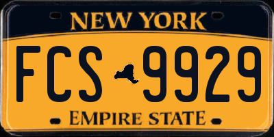 NY license plate FCS9929
