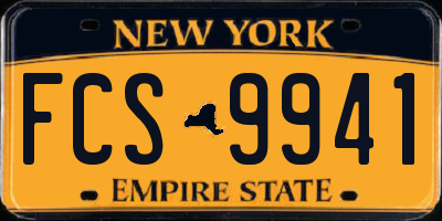 NY license plate FCS9941