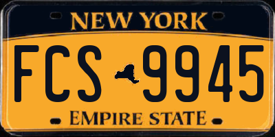NY license plate FCS9945