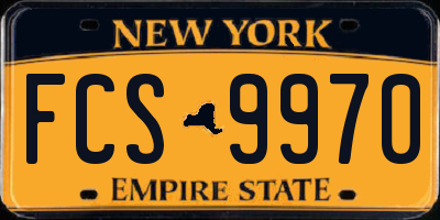 NY license plate FCS9970