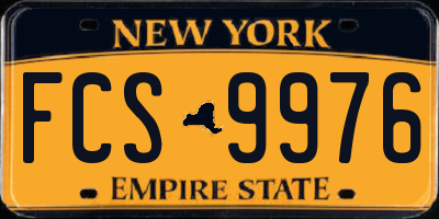 NY license plate FCS9976