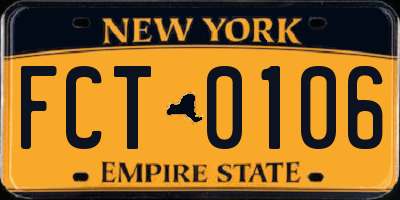 NY license plate FCT0106