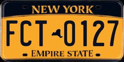 NY license plate FCT0127