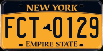 NY license plate FCT0129