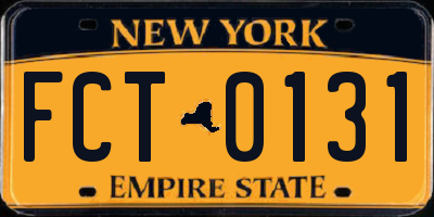 NY license plate FCT0131