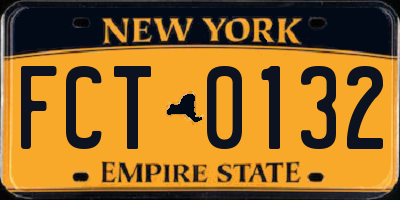 NY license plate FCT0132