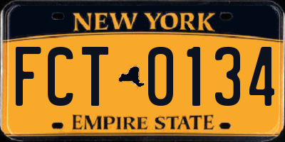 NY license plate FCT0134
