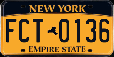 NY license plate FCT0136