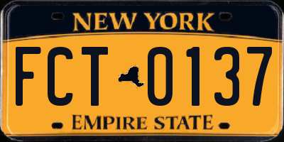 NY license plate FCT0137