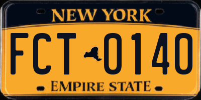 NY license plate FCT0140