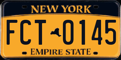 NY license plate FCT0145