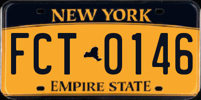 NY license plate FCT0146