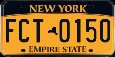 NY license plate FCT0150