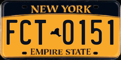 NY license plate FCT0151