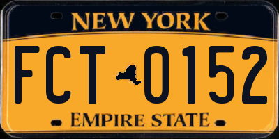 NY license plate FCT0152