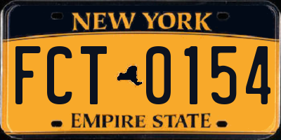 NY license plate FCT0154