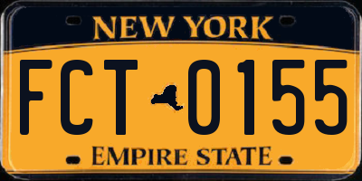 NY license plate FCT0155