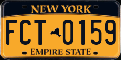 NY license plate FCT0159
