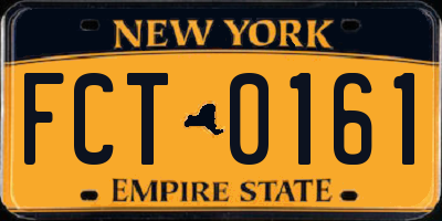NY license plate FCT0161