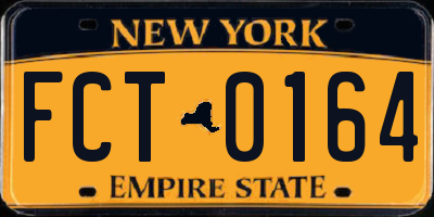 NY license plate FCT0164