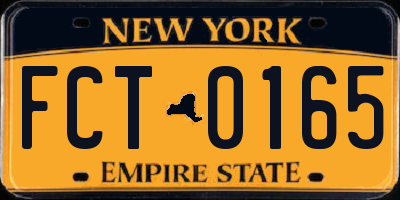 NY license plate FCT0165