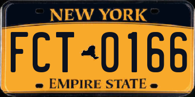 NY license plate FCT0166