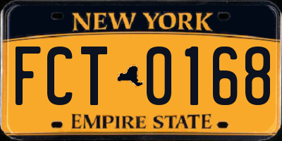 NY license plate FCT0168