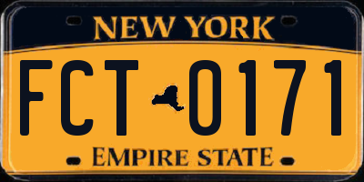 NY license plate FCT0171