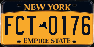 NY license plate FCT0176