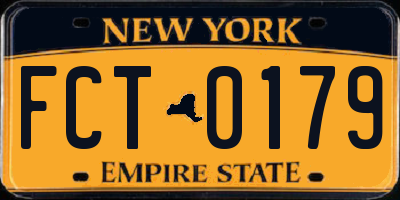 NY license plate FCT0179