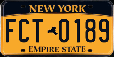 NY license plate FCT0189
