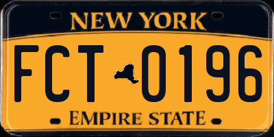 NY license plate FCT0196