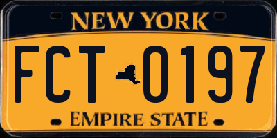 NY license plate FCT0197