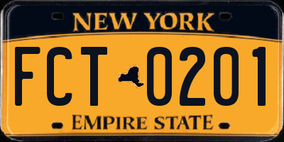 NY license plate FCT0201