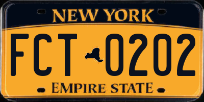 NY license plate FCT0202
